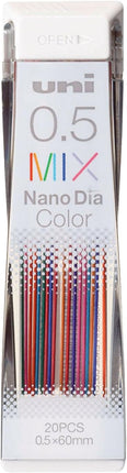 uni Mitsubishi Pencil Mechanical Pencil Erasable Color Lead Refill Nano Dia Color 0.5mm Mix, 10 Pieces, U05202NDCMIX