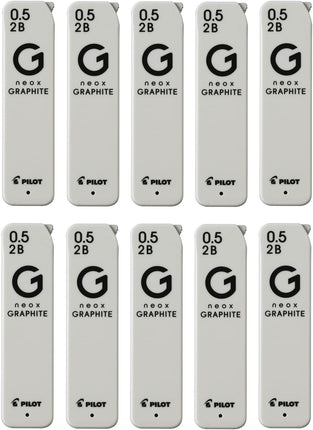 PILOT Mechanical Pencil Lead Refill neox GRAPHITE 0.5mm 2B, 10 Pieces, 10HRFG052B