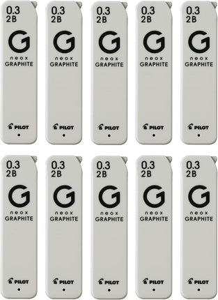 PILOT Mechanical Pencil Lead Refill neox GRAPHITE 0.3mm 2B, 10 Pieces, 10HRFG032B