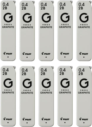 PILOT Mechanical Pencil Lead Refill neox GRAPHITE 0.4mm 2B, 10 Pieces, 10HRFG042B