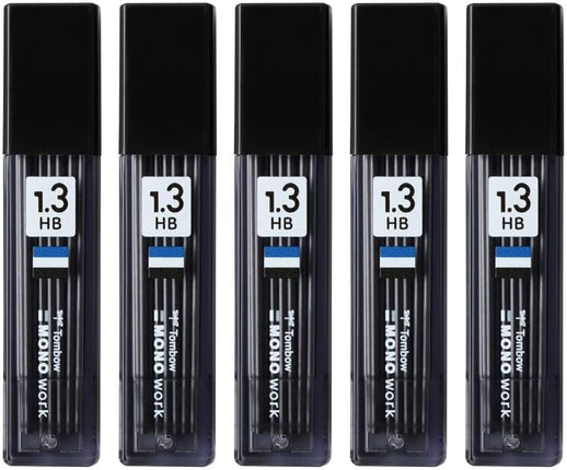 Tombow Mechanical Pencil Lead Refill MONO work 1.3mm HB, 5 Pieces, ECJ-121-5P