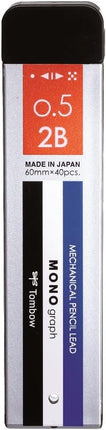 Tombow Mechanical Pencil Lead Refill MONO graph MG 0.5mm 2B Mono Color, ECG-124