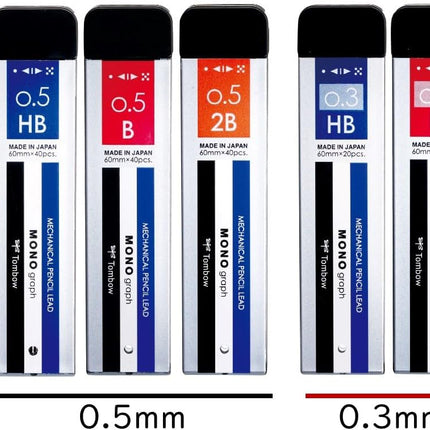 Tombow Mechanical Pencil Lead Refill MONO graph MG 0.5mm HB Gray, R5-MGHB72-5P
