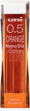 uni Mitsubishi Pencil Mechanical Pencil Erasable Color Lead Refill Nano Dia Color 0.5mm Orange, 10 Pieces, U05202NDC.4