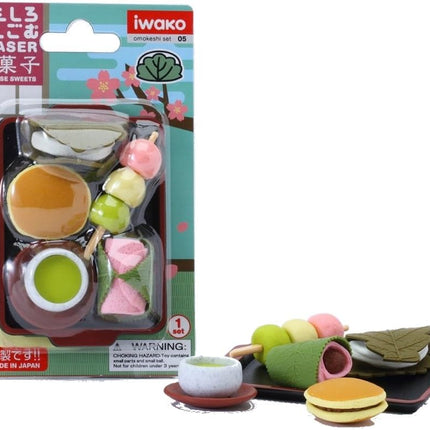 Iwako, Eraser, Japanese Sweets, 10 Pieces, Blister Pack, ER-BRI009