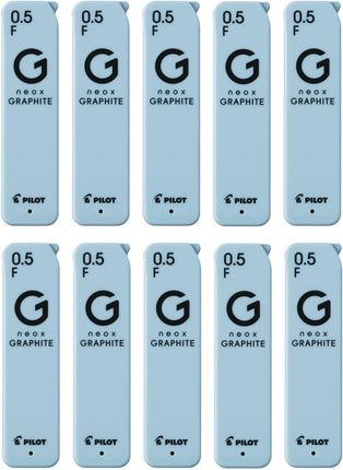 PILOT Mechanical Pencil Lead Refill neox GRAPHITE 0.5mm F, 10 Pieces, 10HRFG05F