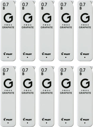 PILOT Mechanical Pencil Lead Refill neox GRAPHITE 0.7mm B, 10 Pieces, 10HRFG07B