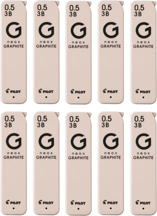 PILOT Mechanical Pencil Lead Refill neox GRAPHITE 0.5mm 3B, 10 Pieces, 10HRFG053B