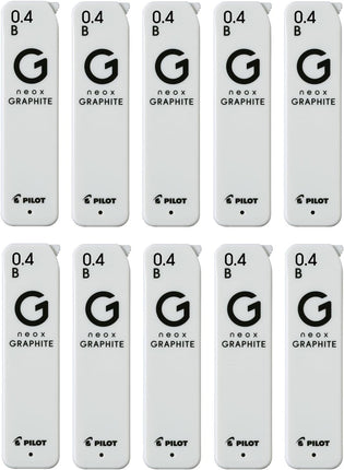 PILOT Mechanical Pencil Lead Refill neox GRAPHITE 0.4mm B, 10 Pieces, 10HRFG04B