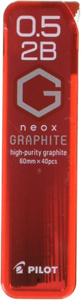 PILOT Mechanical Pencil Lead Refill neox GRAPHITE 0.5mm 2B, HRF5G-20-2B