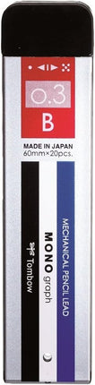 Tombow Mechanical Pencil Lead Refill MONO graph MG 0.3mm B Mono Color, ECH-120