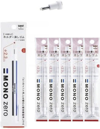 Tombow, Eraser, MONO Zero, Pen-Style Eraser, Round Type, 1 Eraser + 10 Refills, 2.3mm Round Tip