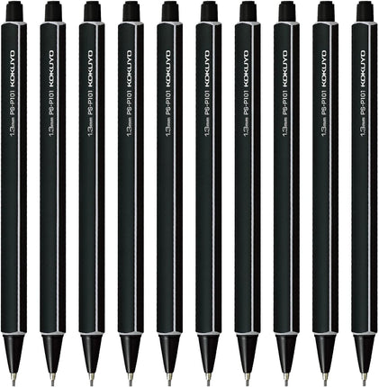 KOKUYO Mechanical Pencil Enpitsu Sharp, 1.3mm Black, 10 Pieces, PS-P101D-1PX10