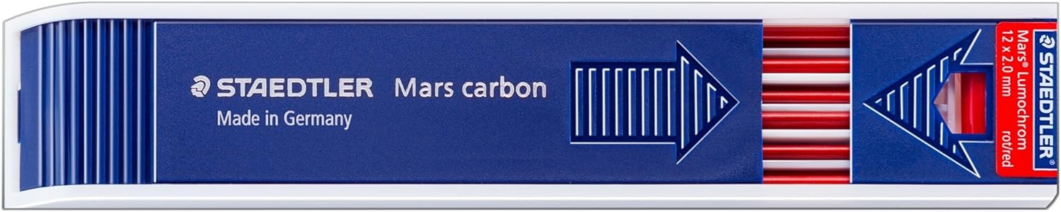 Staedtler Drawing Lead Refill Mars Carbon 2.0mm Red, 204-2