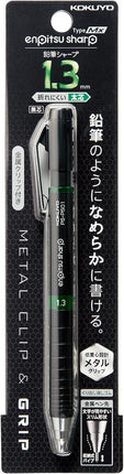 KOKUYO Mechanical Pencil Enpitsu Sharp TypeMx Metal Grip, 1.3mm Green, PS-P501G-1P