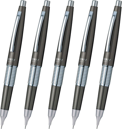 Pentel Mechanical Pencil Mannensil Kerry Cap Type, Smokey Gray, 5 Pieces, P1035-ND