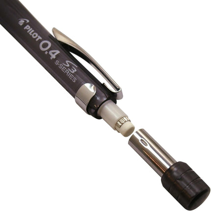 PILOT Mechanical Pencil S3, 0.4mm, Transparent Black, HPS-30R-TB4