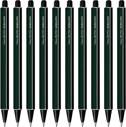 KOKUYO Mechanical Pencil Enpitsu Sharp, 1.3mm Dark Green, 10 Pieces, PS-P101DG-1PX10