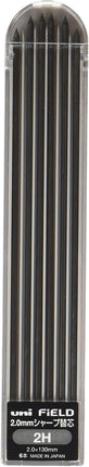 uni Mitsubishi Pencil Mechanical Pencil Lead Refill uniFiELD Shokunin Senka, 2.0mm 2H, U202101P2H