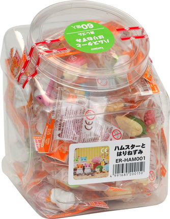 Iwako, Eraser, Hamsters & Hedgehogs, 60 Pieces, ER-HAM001
