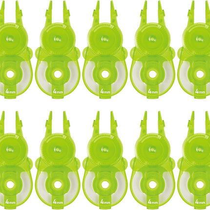 PLUS, Correction Tape, Whiper Slide Refill Tape, 4mm, Lime Green, 10 Pieces Pack, WH-114R-10P, 49-560