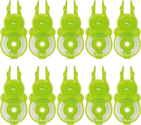 PLUS, Correction Tape, Whiper Slide Refill Tape, 4mm, Lime Green, 10 Pieces Pack, WH-114R-10P, 49-560