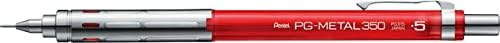 Pentel Mechanical Pencil PG-METAL350 0.5mm, Clear Red, PG315-TB