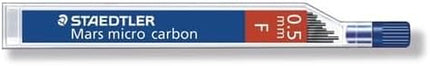 Staedtler Mechanical Pencil Lead Refill Mars Micro Carbon 0.5mm F, 12 Cases Boxed (12 Leads per Case), 250 05-F