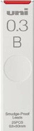 uni Mitsubishi Pencil Mechanical Pencil Lead Refill uni Smudge-Proof Lead 0.3mm B, ULS0325B, Set of 10