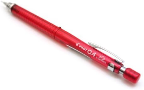 PILOT Mechanical Pencil S3, 0.4mm, Transparent Red, HPS-30R-TR4, Set of 10