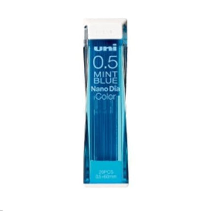 uni Mitsubishi Pencil Mechanical Pencil Lead Refill Nano Dia Color 0.5mm Mint Blue, U05202NDC.32, Set of 10