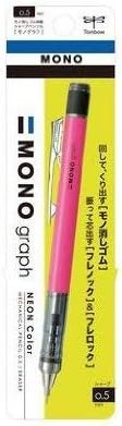 Tombow Mechanical Pencil MONO graph 0.5 Neon Color, 0.5mm, Neon Pink, DPA-134F, Set of 3