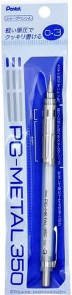 Pentel Mechanical Pencil PG-Metal 350 0.3mm, Clear White, XPG313-TW