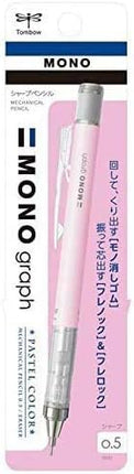 Tombow Mechanical Pencil MONO graph 0.5 Pastel Color, 0.5mm, Sakura Pink, DPA-136E, Set of 7