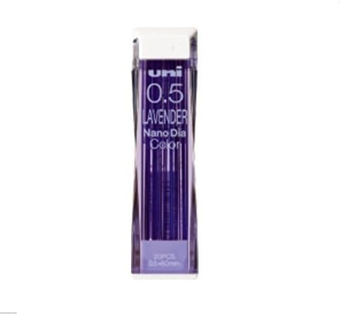 uni Mitsubishi Pencil Mechanical Pencil Lead Refill Nano Dia Color 0.5mm Lavender, U05202NDC.34, Set of 10