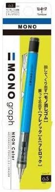 Tombow Mechanical Pencil MONO graph 0.5 Neon Color, 0.5mm, Neon Blue, DPA-134B, Set of 2