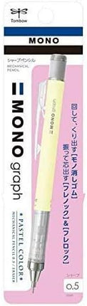 Tombow Mechanical Pencil MONO graph 0.5 Pastel Color, 0.5mm, Cream Yellow, DPA-136B, Set of 4