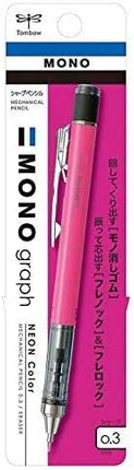 Tombow Mechanical Pencil MONO graph 0.3 Neon Color, 0.3mm, Neon Pink, DPA-135F, Set of 7