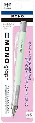 Tombow Mechanical Pencil MONO graph 0.5 Pastel Color, 0.5mm, Mint Green, DPA-136C, Set of 4