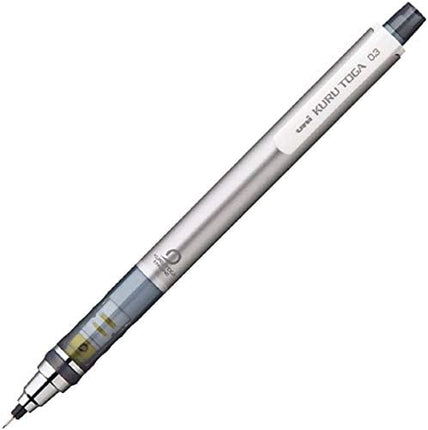 uni Mitsubishi Pencil Mechanical Pencil, Kuru Toga Standard Model, 0.3mm, Silver, M3-450 1P, M34501P.26, Set of 4