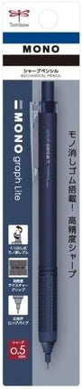 Tombow Mechanical Pencil MONO graph Lite 0.5, 0.5mm, Navy, DPA-123A, Set of 10
