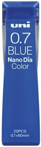 uni Mitsubishi Pencil Mechanical Pencil Lead Refill Nano Dia Color 0.7mm Blue, U07202NDC.33, Set of 10