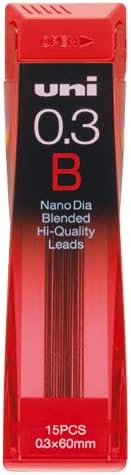 uni Mitsubishi Pencil Mechanical Pencil Lead Refill Nano Dia 0.3mm B, U03202NDB, Set of 3