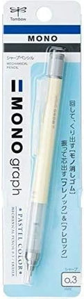 Tombow Mechanical Pencil MONO graph 0.3 Pastel Color, 0.3mm, Cream Yellow, DPA-137B, Set of 4