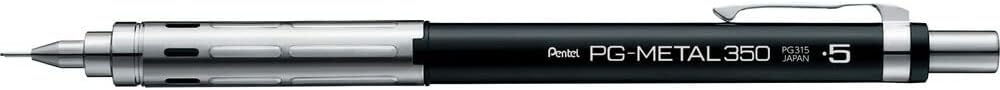 Pentel Mechanical Pencil PG-METAL350 0.5mm, Black, PG315-A