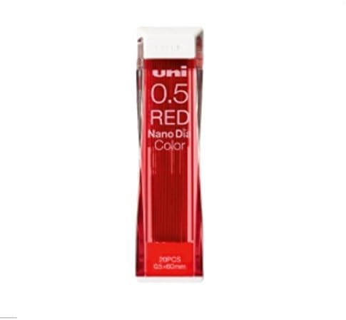 uni Mitsubishi Pencil Mechanical Pencil Lead Refill Nano Dia Color 0.5mm Red, U05202NDC.15, Set of 10