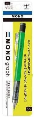Tombow Mechanical Pencil MONO graph 0.5 Neon Color, 0.5mm, Neon Green, DPA-134E, Set of 2