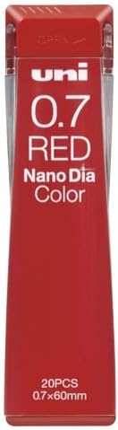 uni Mitsubishi Pencil Mechanical Pencil Lead Refill Nano Dia Color 0.7mm Red, U07202NDC.15, Set of 10