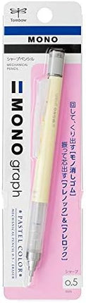 Tombow Mechanical Pencil MONO graph 0.5 Pastel Color, 0.5mm, Cream Yellow, DPA-136B, Set of 10