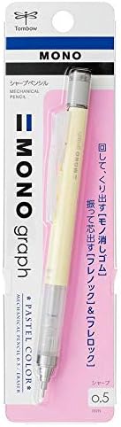 Tombow Mechanical Pencil MONO graph 0.5 Pastel Color, 0.5mm, Cream Yellow, DPA-136B, Set of 10